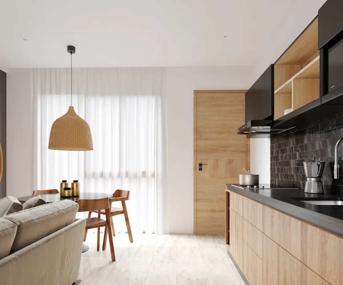 Sala, comedor y cocina de Casa Maracuyá